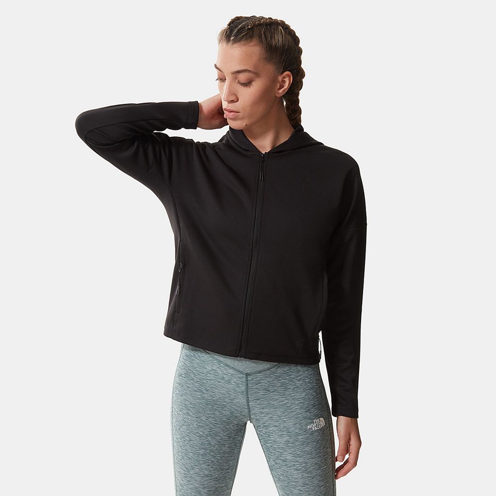 The North Face Hoodie Womens Australia - The North Face Active Trail Basin Zip-Up Black Hiking (YVB-